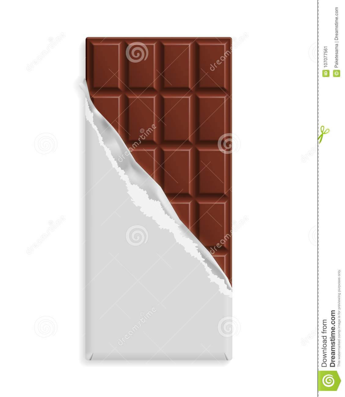 Milk Chocolate Bar In A Blank Wrapper Stock Vector For Blank Candy Bar Wrapper Template