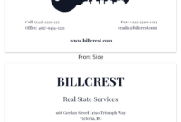 Minimal Real Estate Business Card Template for Dog Grooming Record Card Template