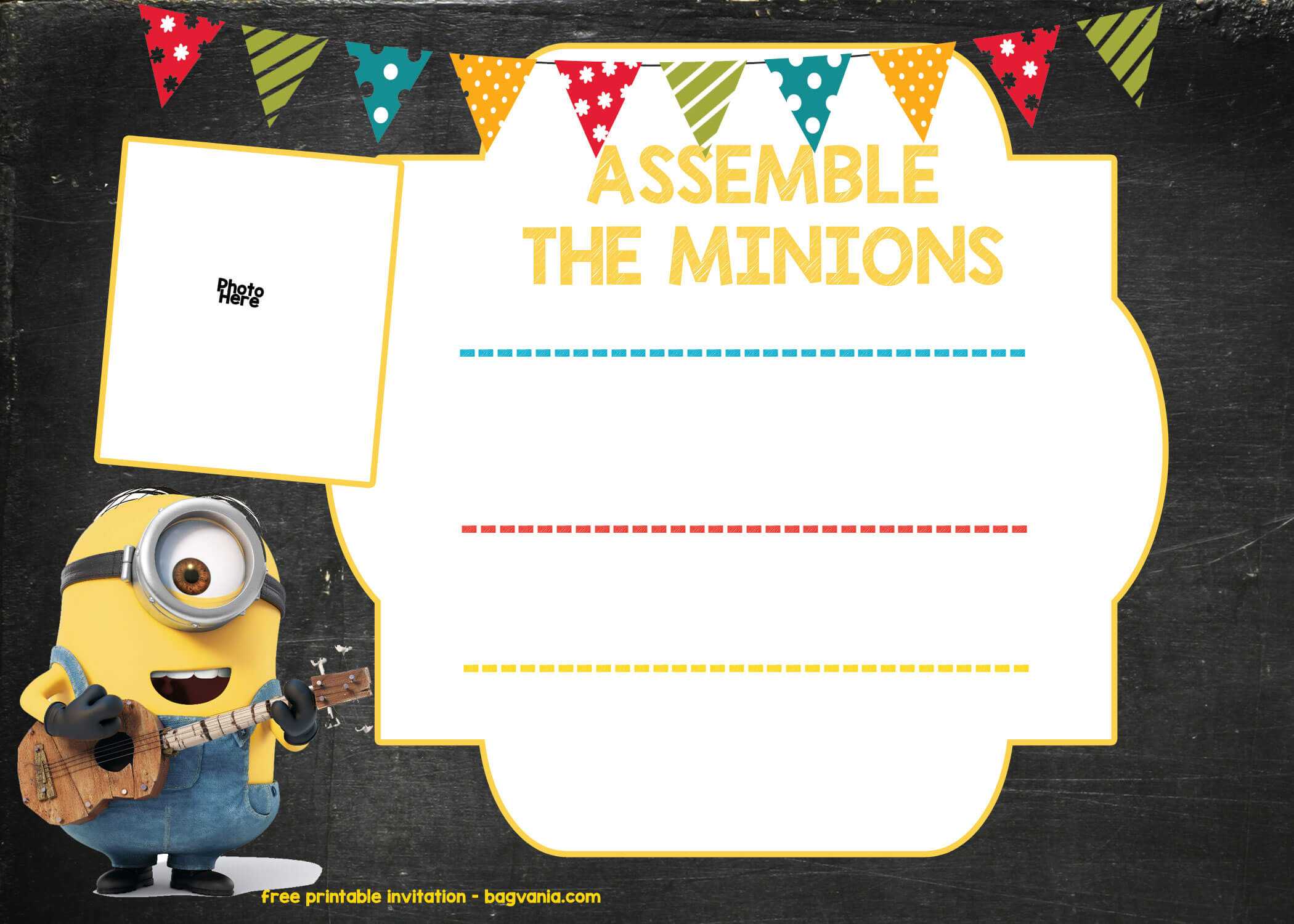 Minions Birthday Invitation Online With Minion Card Template