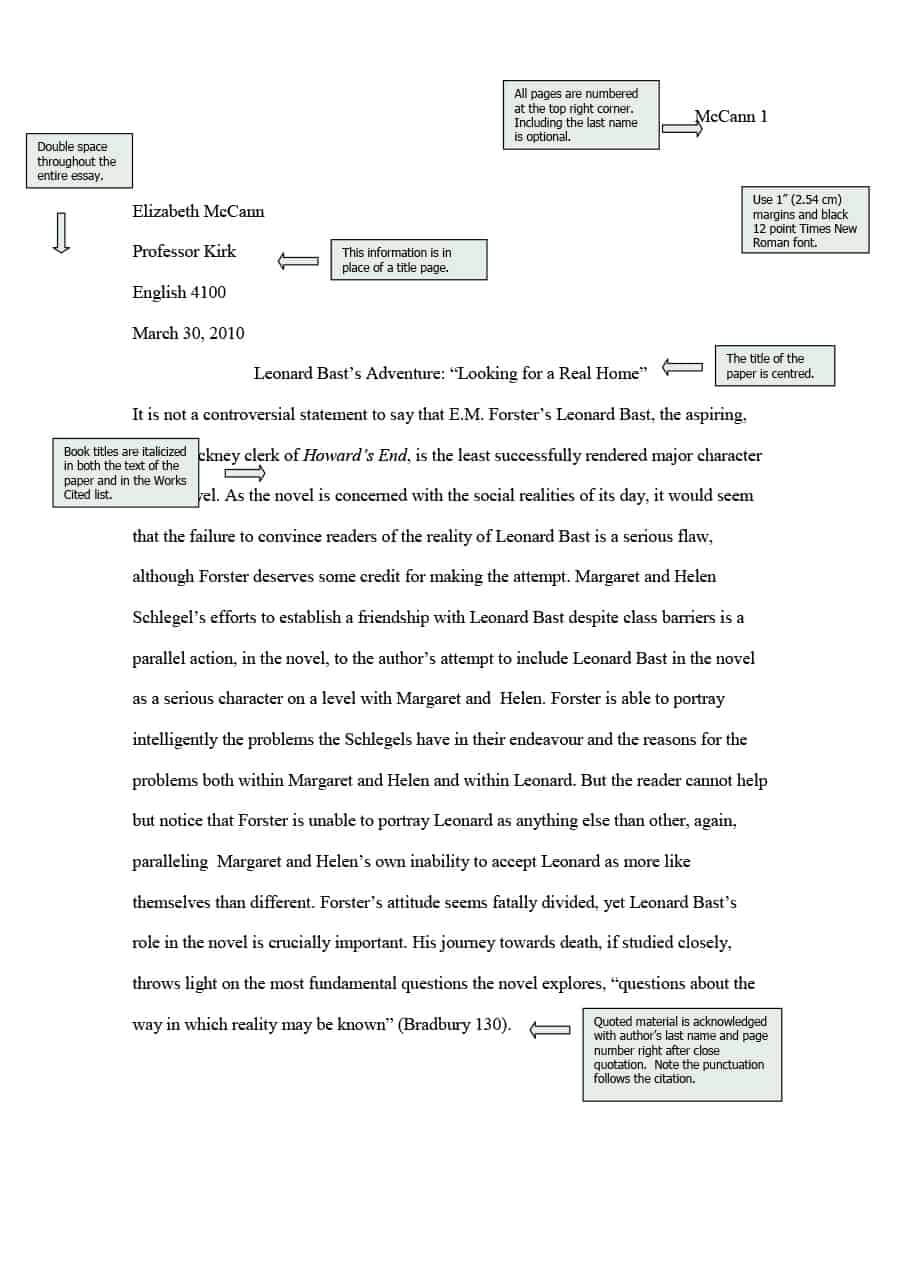 Mla Format Essay Templates – Zohre.horizonconsulting.co In Mla Format Word Template