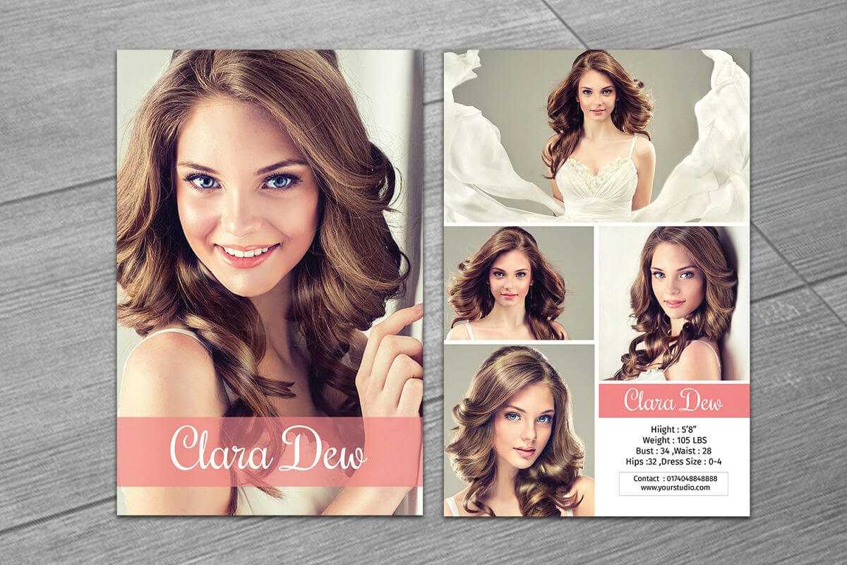 Modeling Comp Card Template, Ms Word & Photoshop Template With Zed Card Template