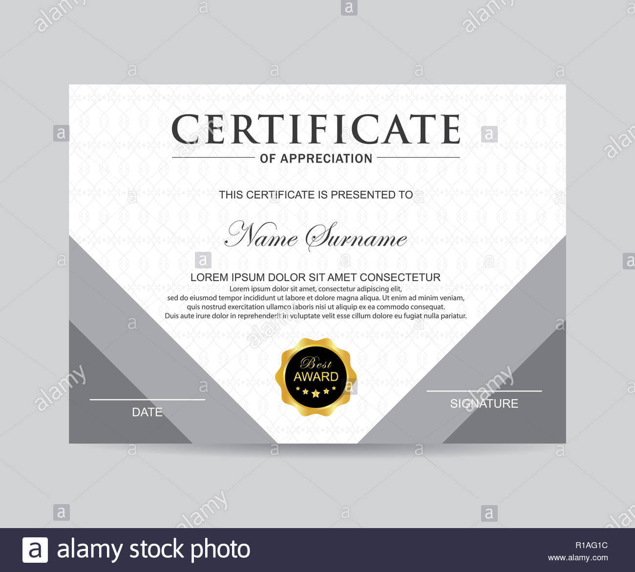 Modern Certificate Template And Background Stock Photo With Regard To Borderless Certificate Templates