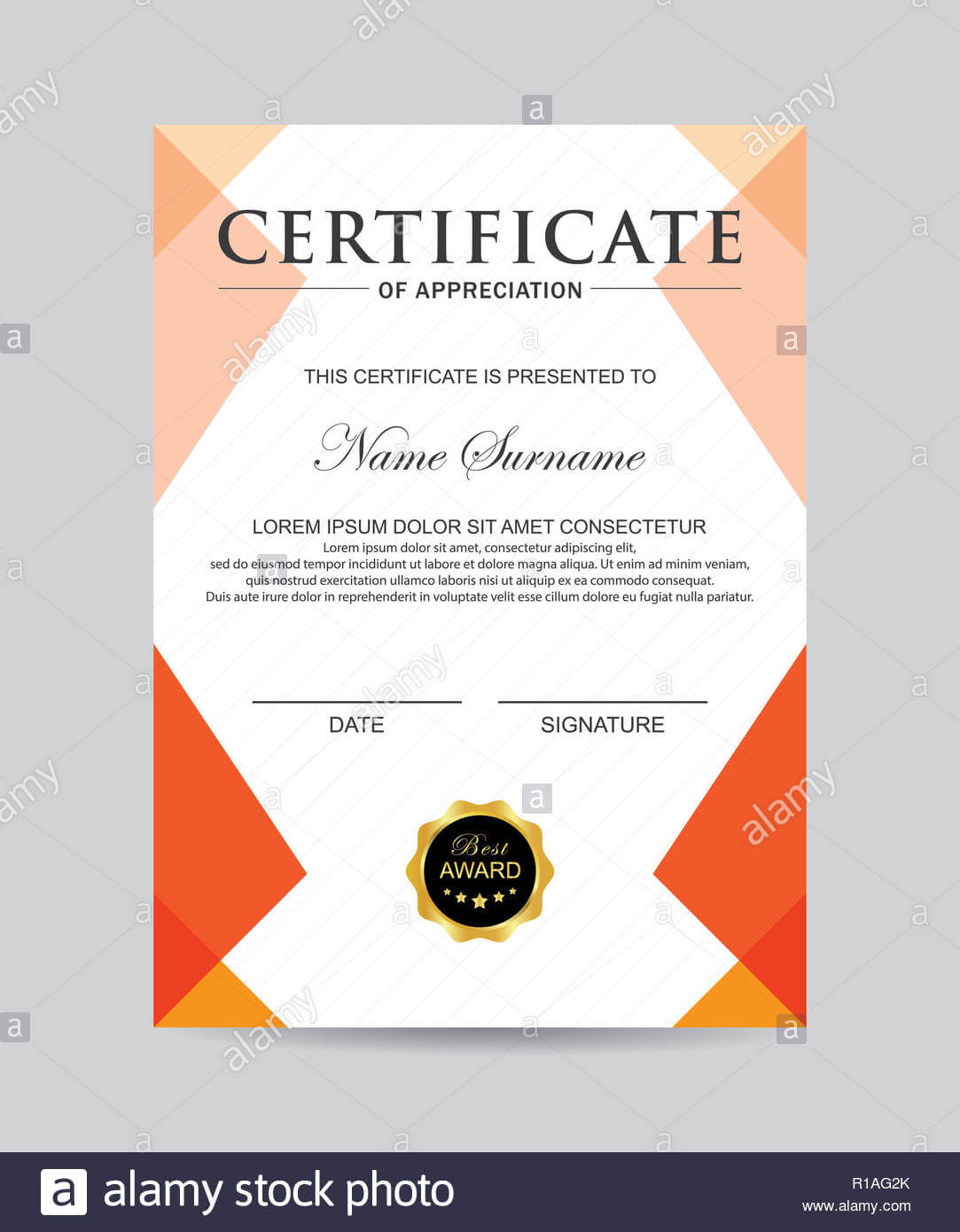 Modern Certificate Template And Background Stock Photo With Regard To Borderless Certificate Templates