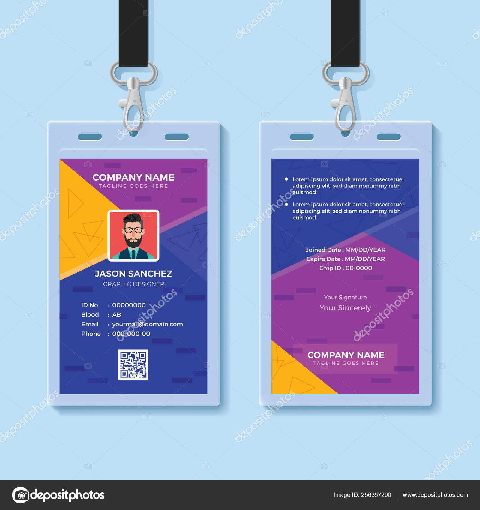 Modern Creative Id Card Design Template — Stock Vector With Regard To Company Id Card Design Template