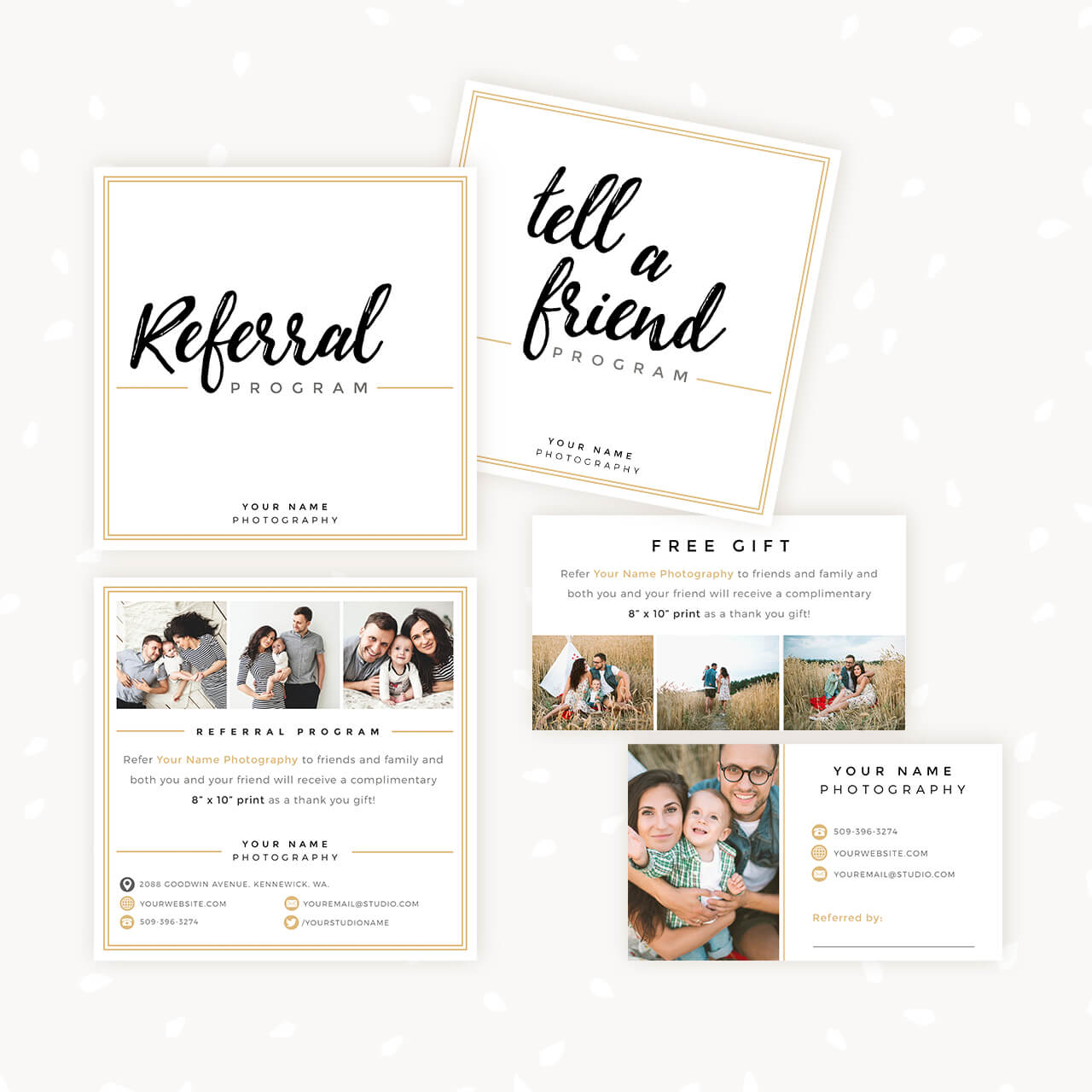 Modern Hand Lettering Referral Card Set - Strawberry Kit Within Referral Card Template Free