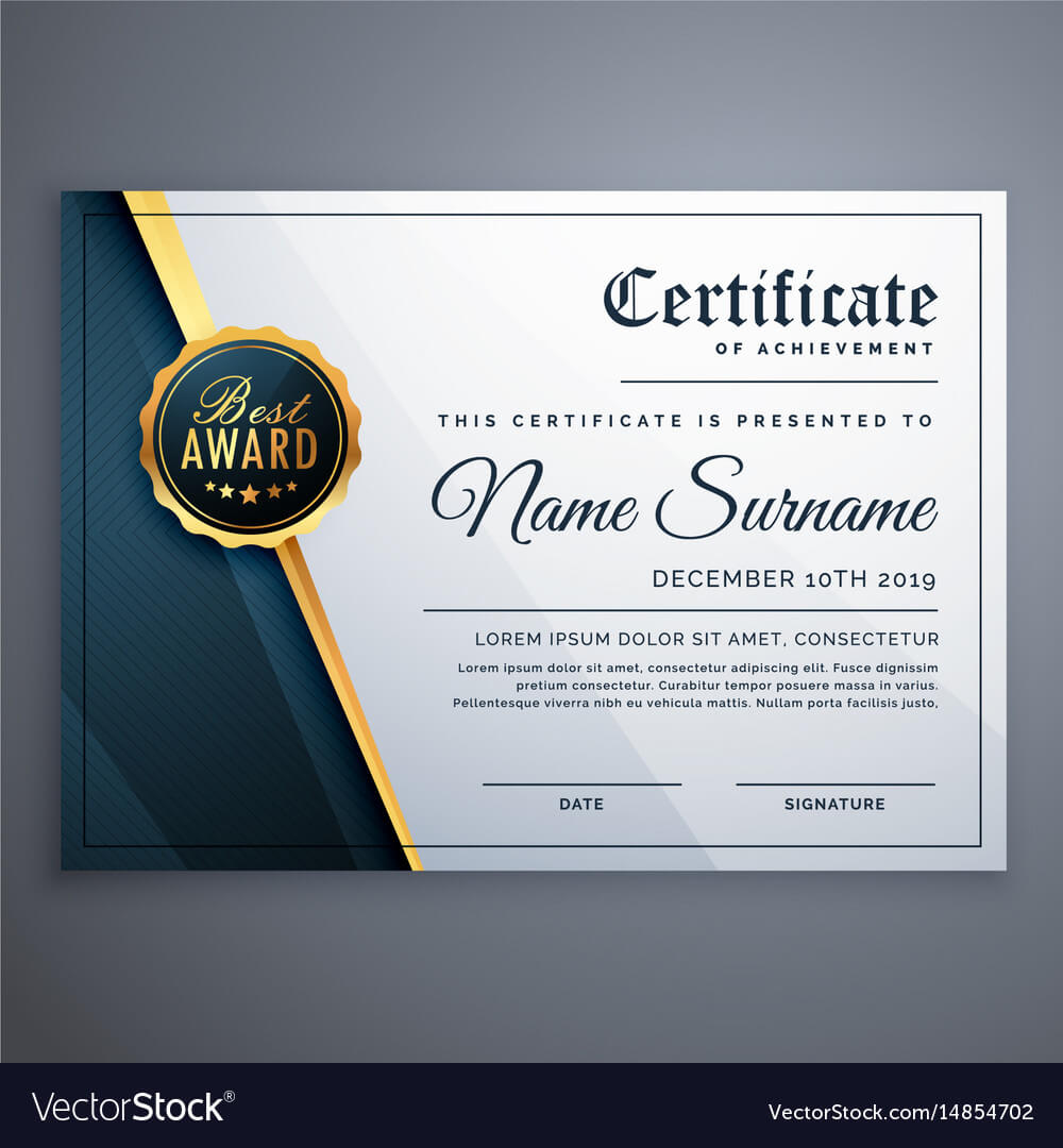 Modern Premium Certificate Award Design Template Regarding Award Certificate Design Template