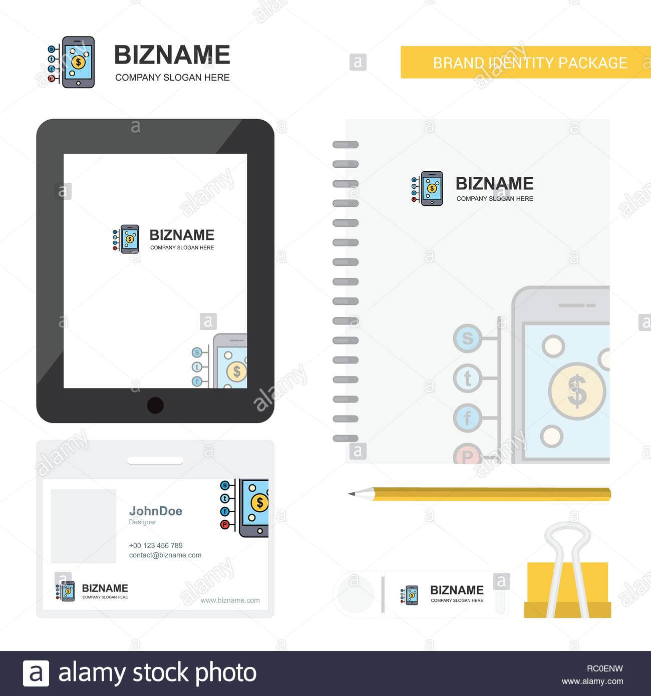 Money Through Smartphone Business Logo, Tab App, Diary Pvc Within Pvc Card Template