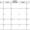 Monthly Calendar Excel – Printable Month Calendar Inside Blank One Month Calendar Template