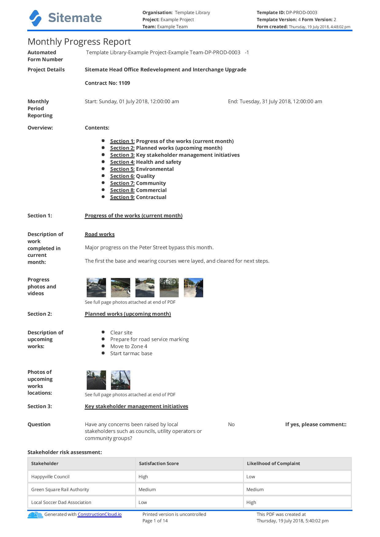 Monthly Construction Progress Report Template: Use This Pertaining To How To Write A Monthly Report Template