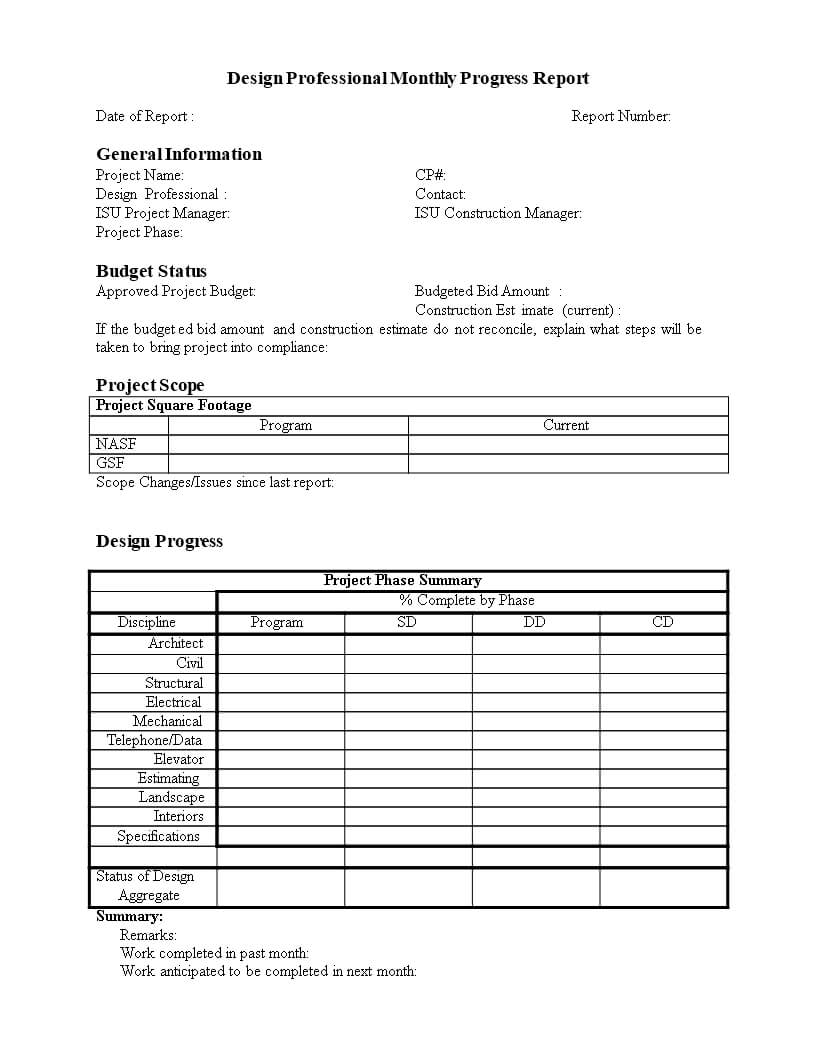 Monthly Progress Report In Word | Templates At For Monthly Activity Report Template