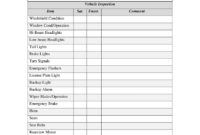 Monthly Vehicle Inspection Checklist - Fill Online in Vehicle Checklist Template Word