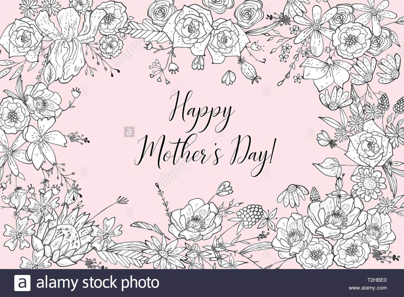 Mother's Day Greeting Card Template. Happy Mothers Day For Mothers Day Card Templates