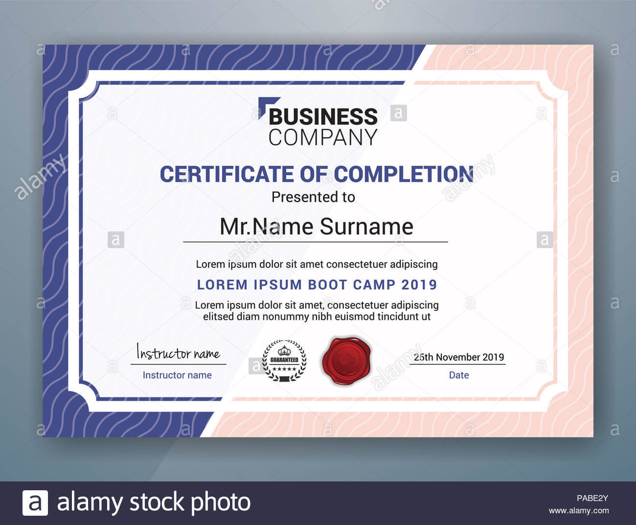 Multipurpose Professional Certificate Template Design For Pertaining To Boot Camp Certificate Template