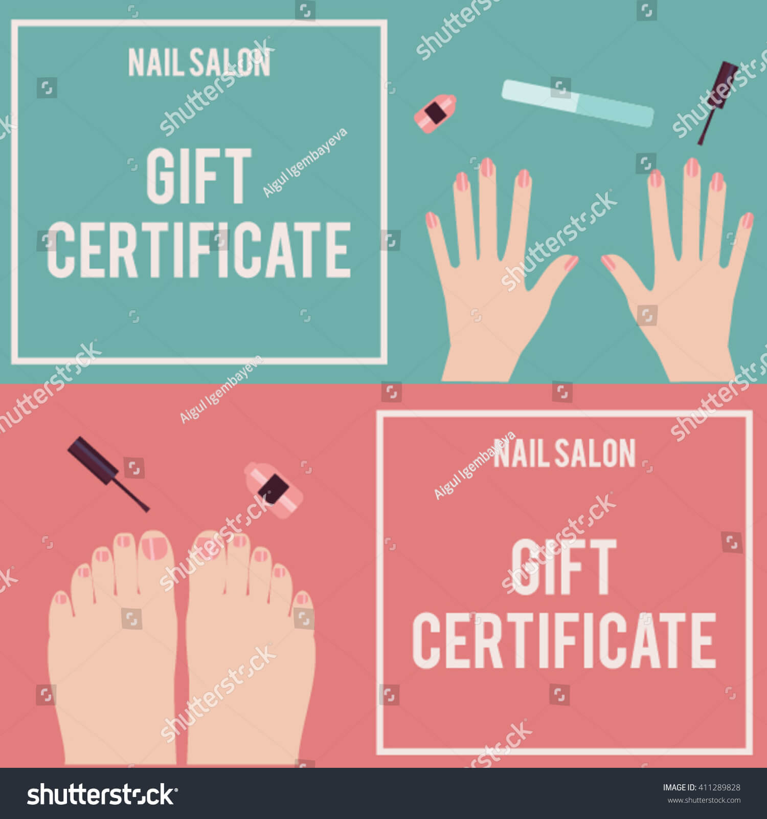 Nail Salon Gift Certificate Gift Certificate Stock Vector Regarding Nail Gift Certificate Template Free