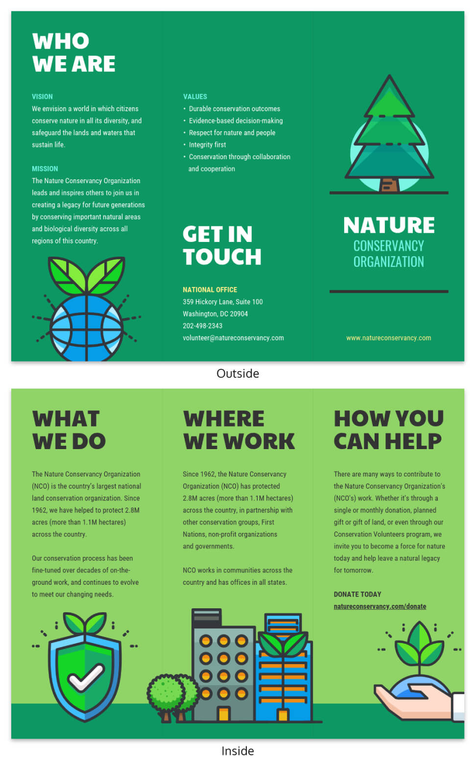 Nature Tri Fold Brochure Template – Venngage Pertaining To Volunteer Brochure Template