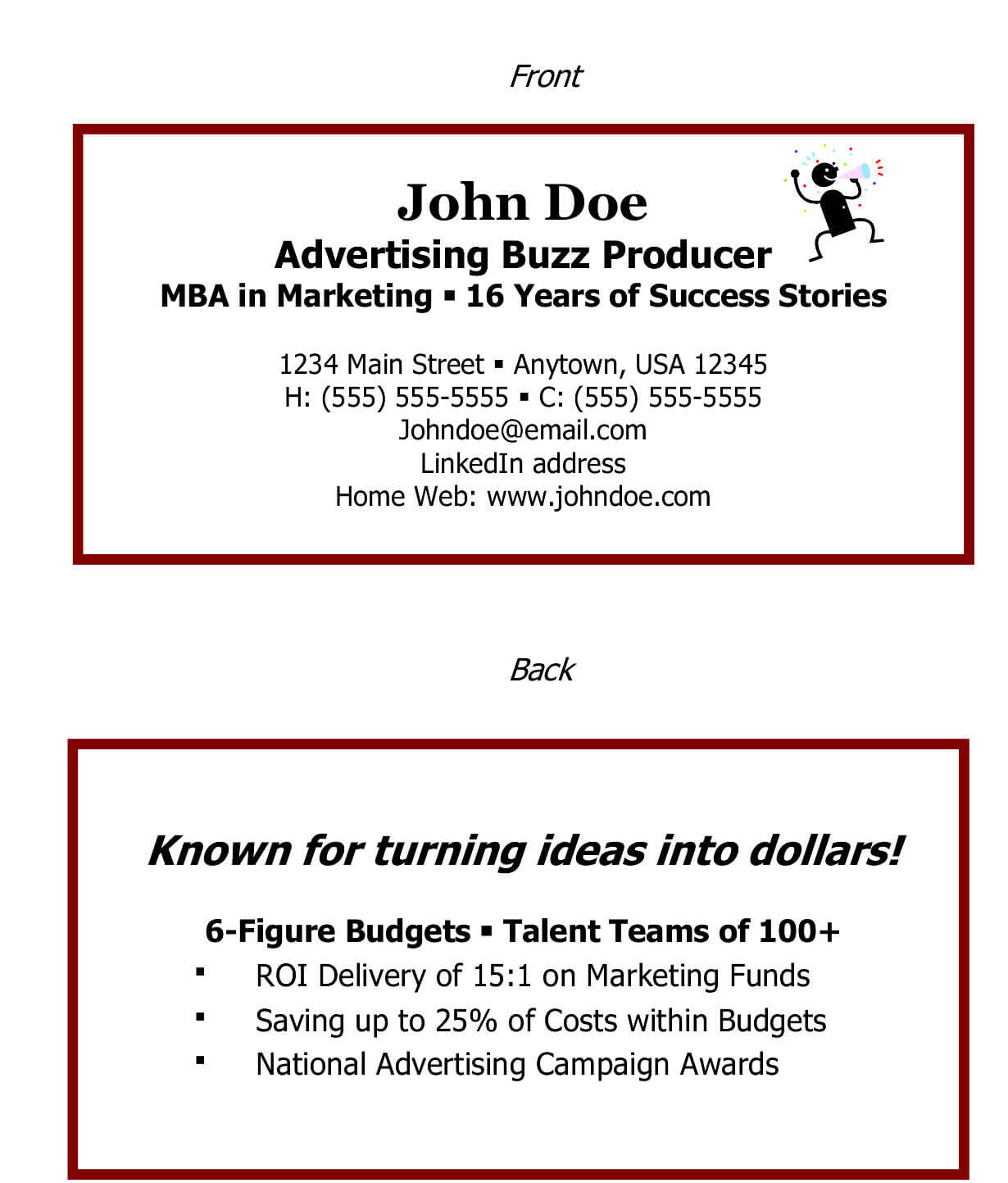 Networking Business Cards Examples – Zohre.horizonconsulting.co With Student Business Card Template