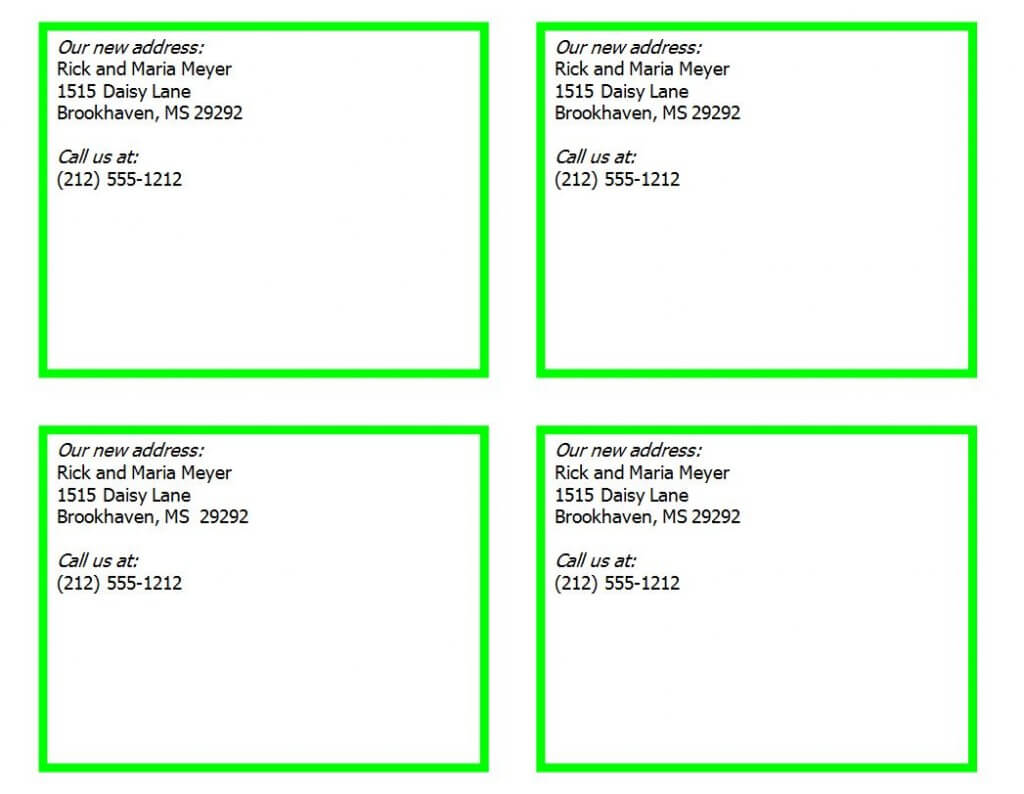 New Address Postcards | New Address Postcards Template For Moving House Cards Template Free