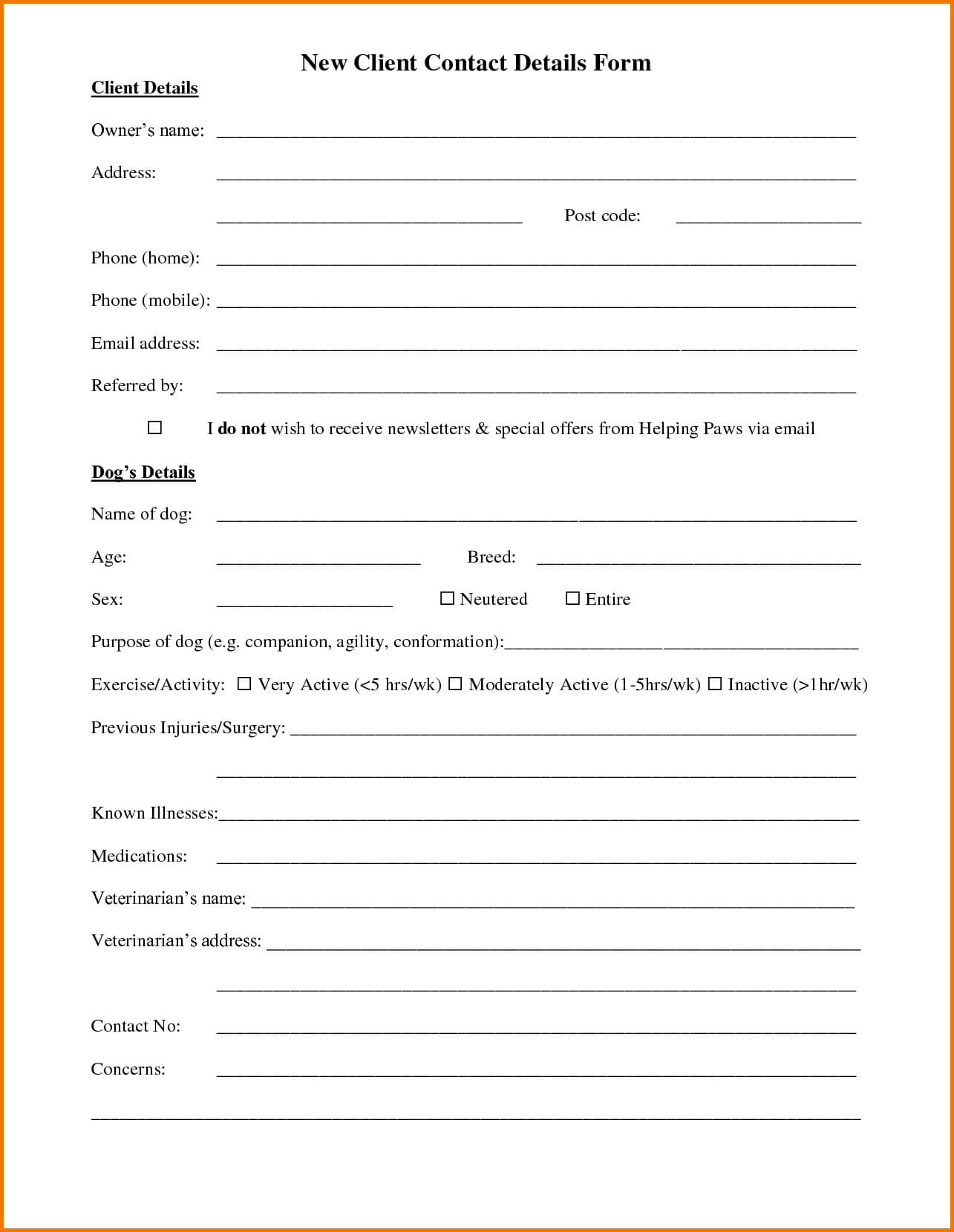 New Customer Form Template Word - Yatay.horizonconsulting.co Pertaining To Enquiry Form Template Word