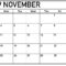 November 2019 Printable Calendar One Page Template – Latest Intended For Full Page Blank Calendar Template