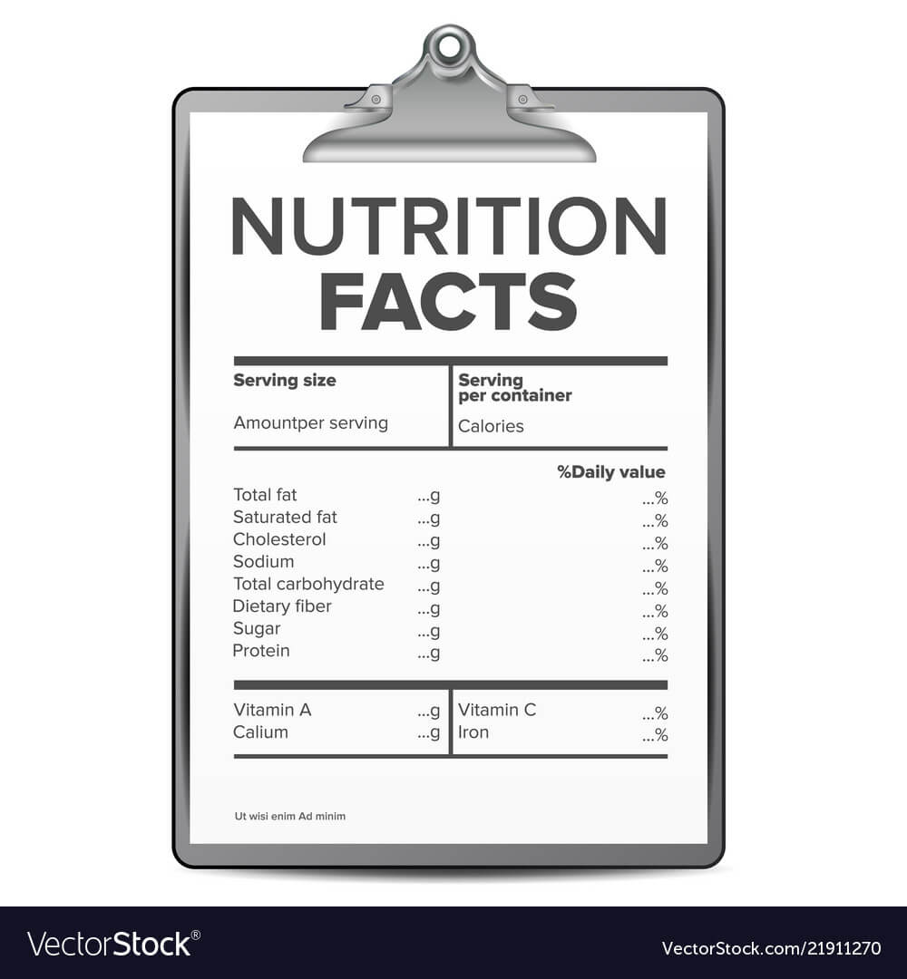 Nutrition Facts Blank Template Diet With Regard To Blank Food Label Template