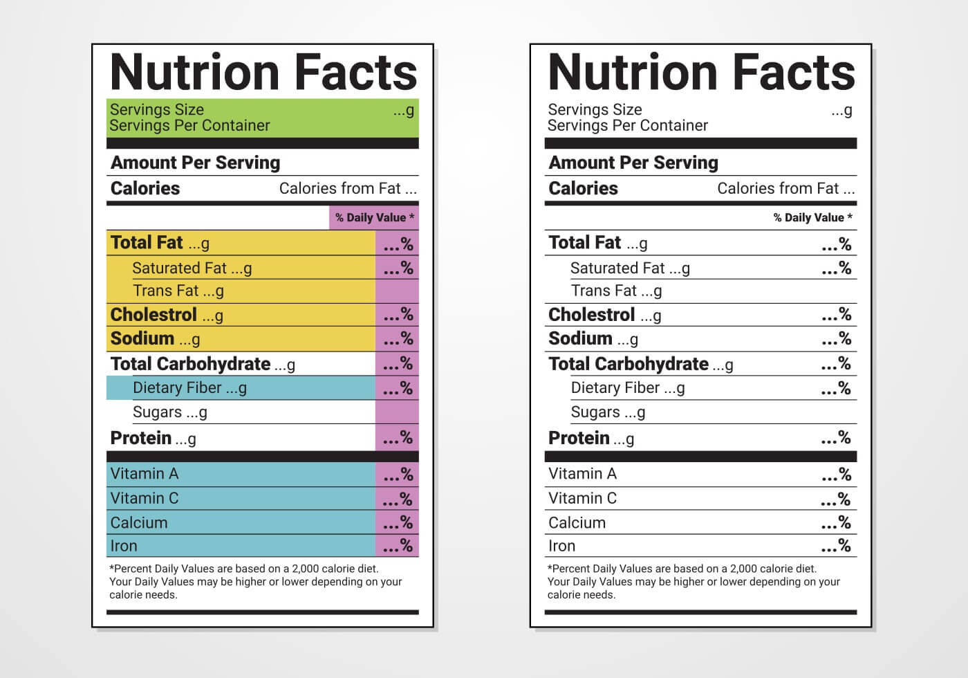 Nutrition Facts Free Vector Art – (73 Free Downloads) Regarding Nutrition Label Template Word