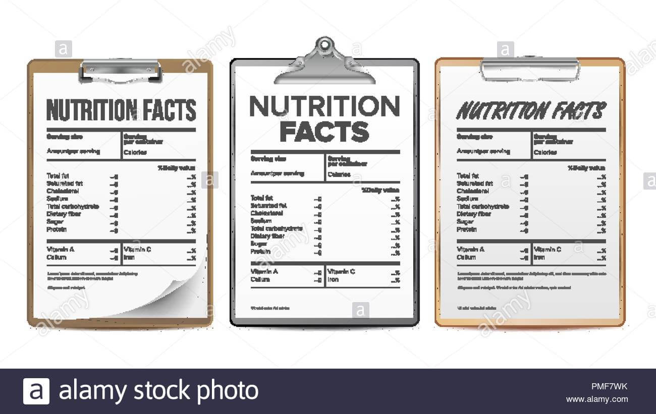 Nutrition Facts Vector. Blank, Template. Diet Calories List For Blank Food Label Template