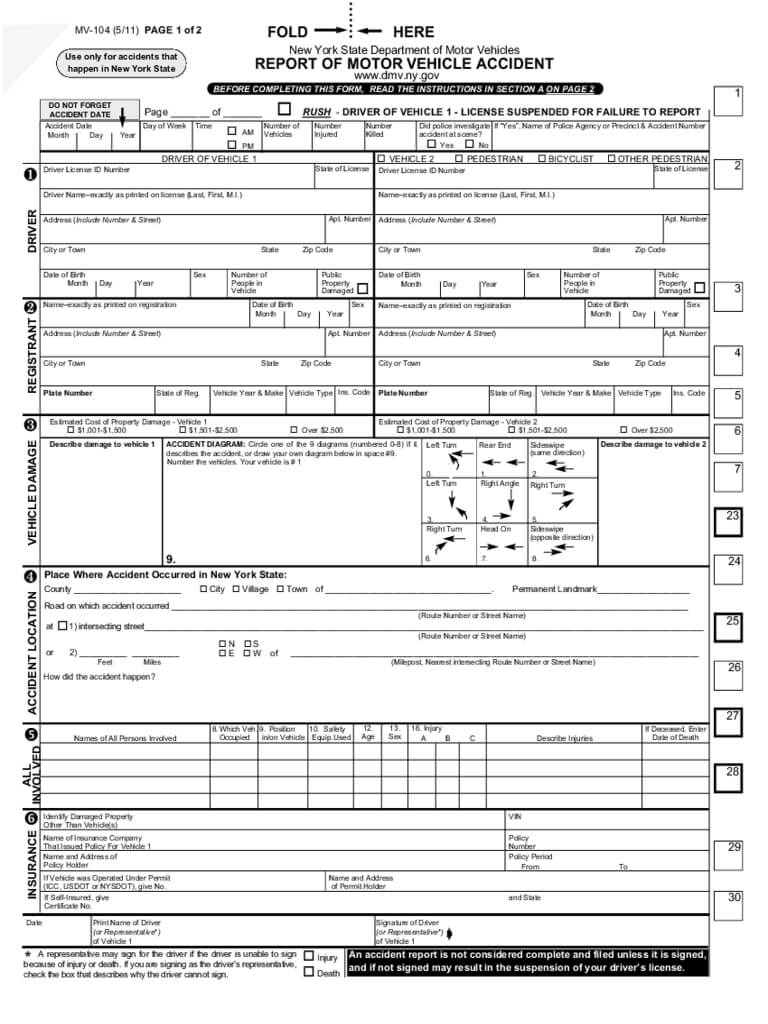 Ny Dmv Accident Reports – 7 Free Templates In Pdf, Word Inside Motor Vehicle Accident Report Form Template