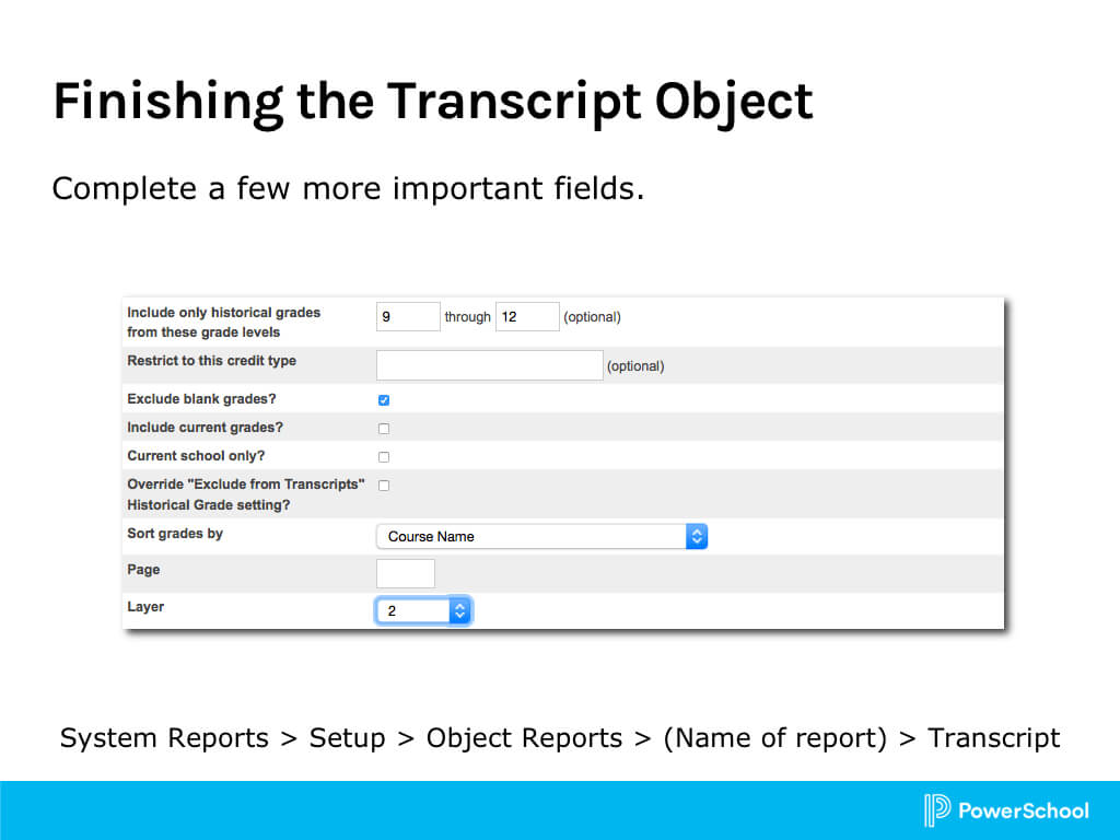 Object Reports 3: Report Cards And Transcripts Regarding Powerschool Reports Templates