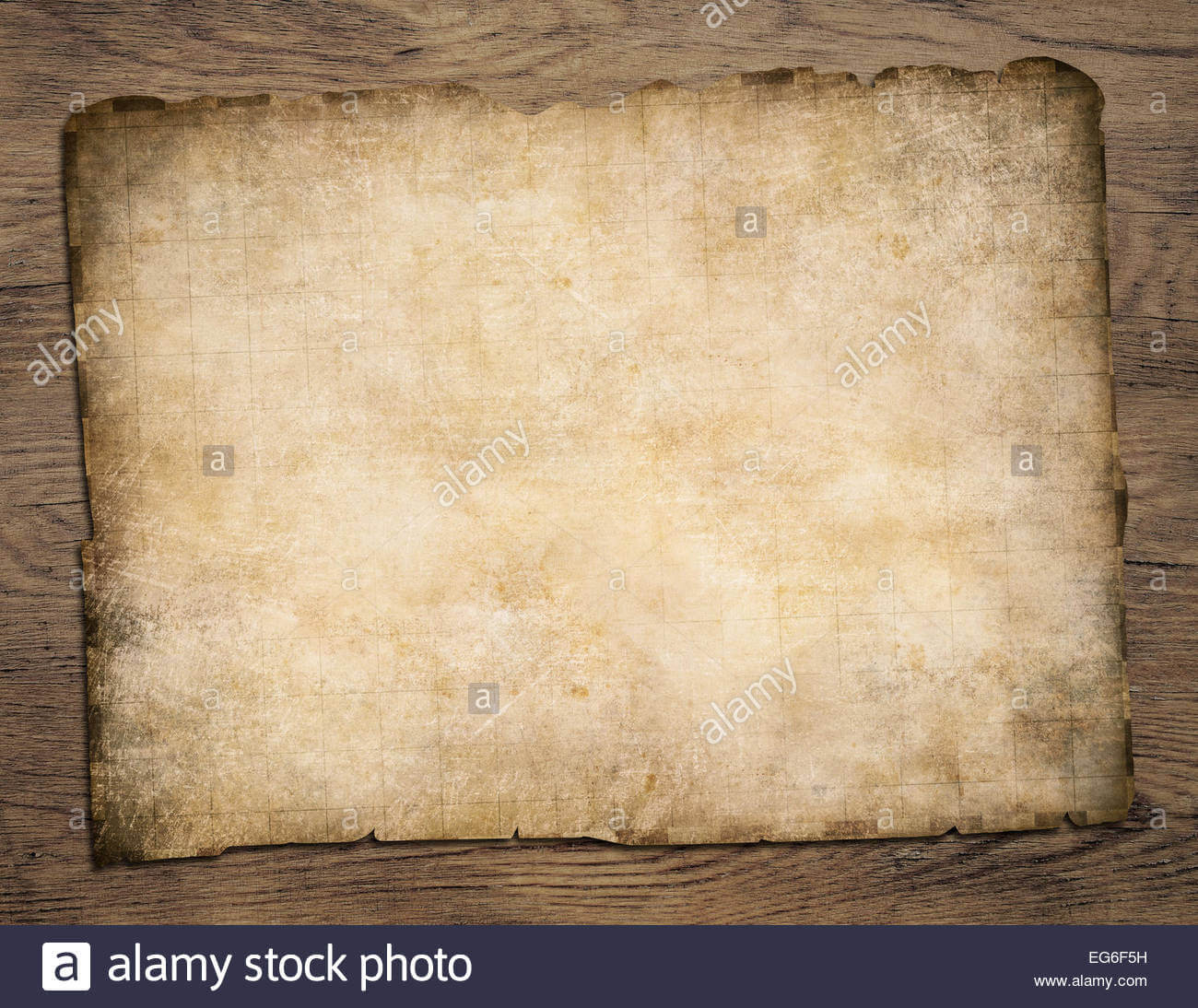 Old Blank Parchment Treasure Map On Wooden Table Stock Photo Pertaining To Blank Pirate Map Template