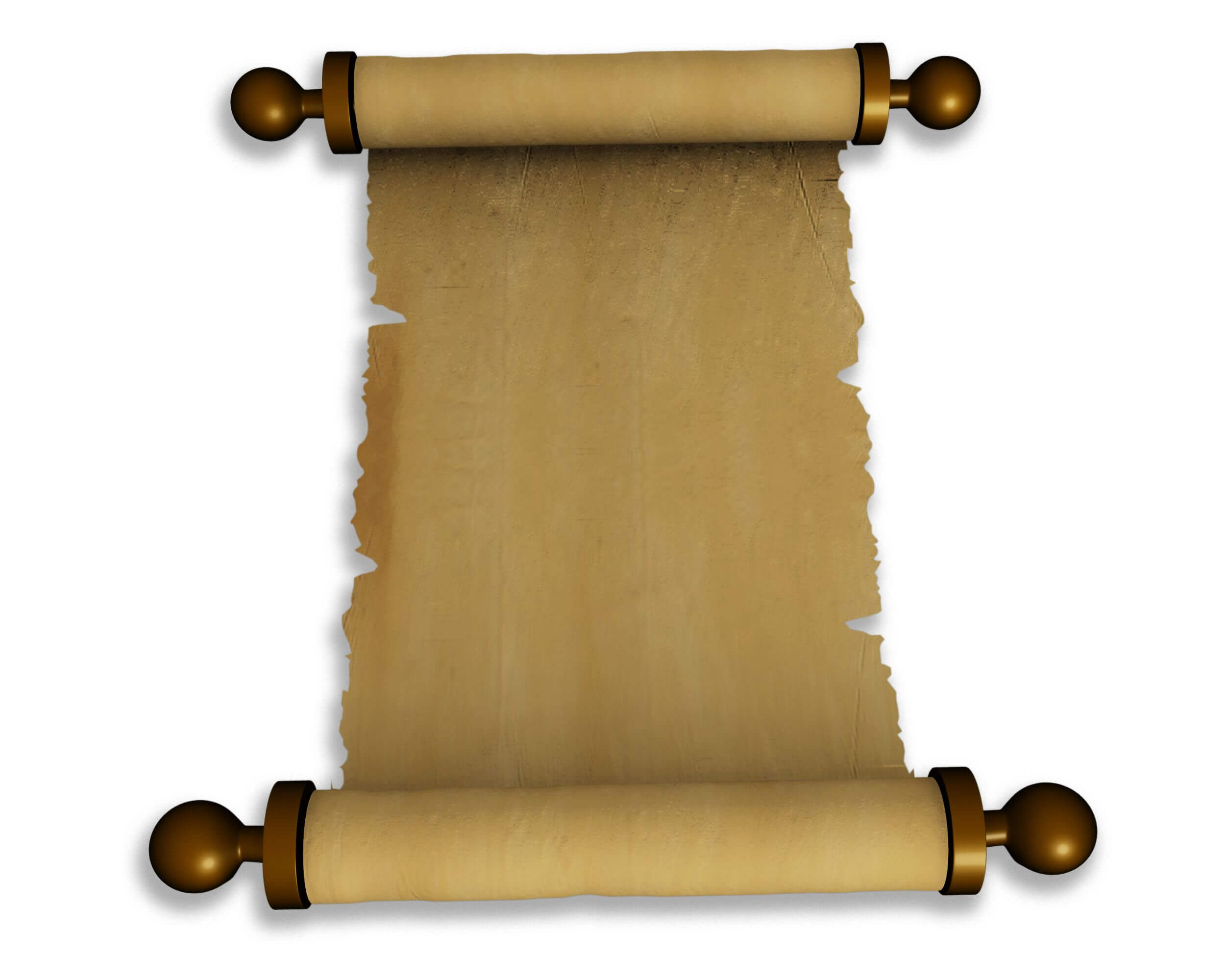 Old Brown Scroll Paper On White Background Stock Photo Inside Scroll Paper Template Word