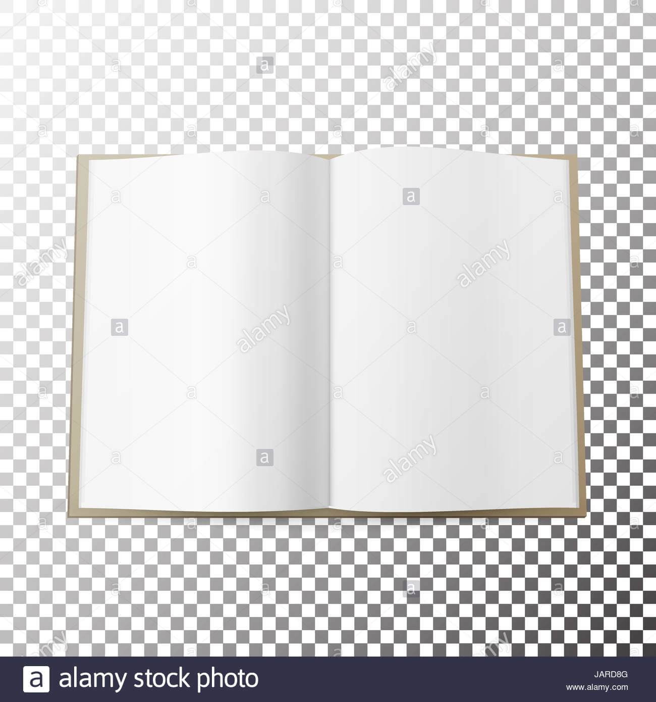 Open Magazine Spread Blank Vector. Simple Mock Up Template With Regard To Blank Magazine Spread Template