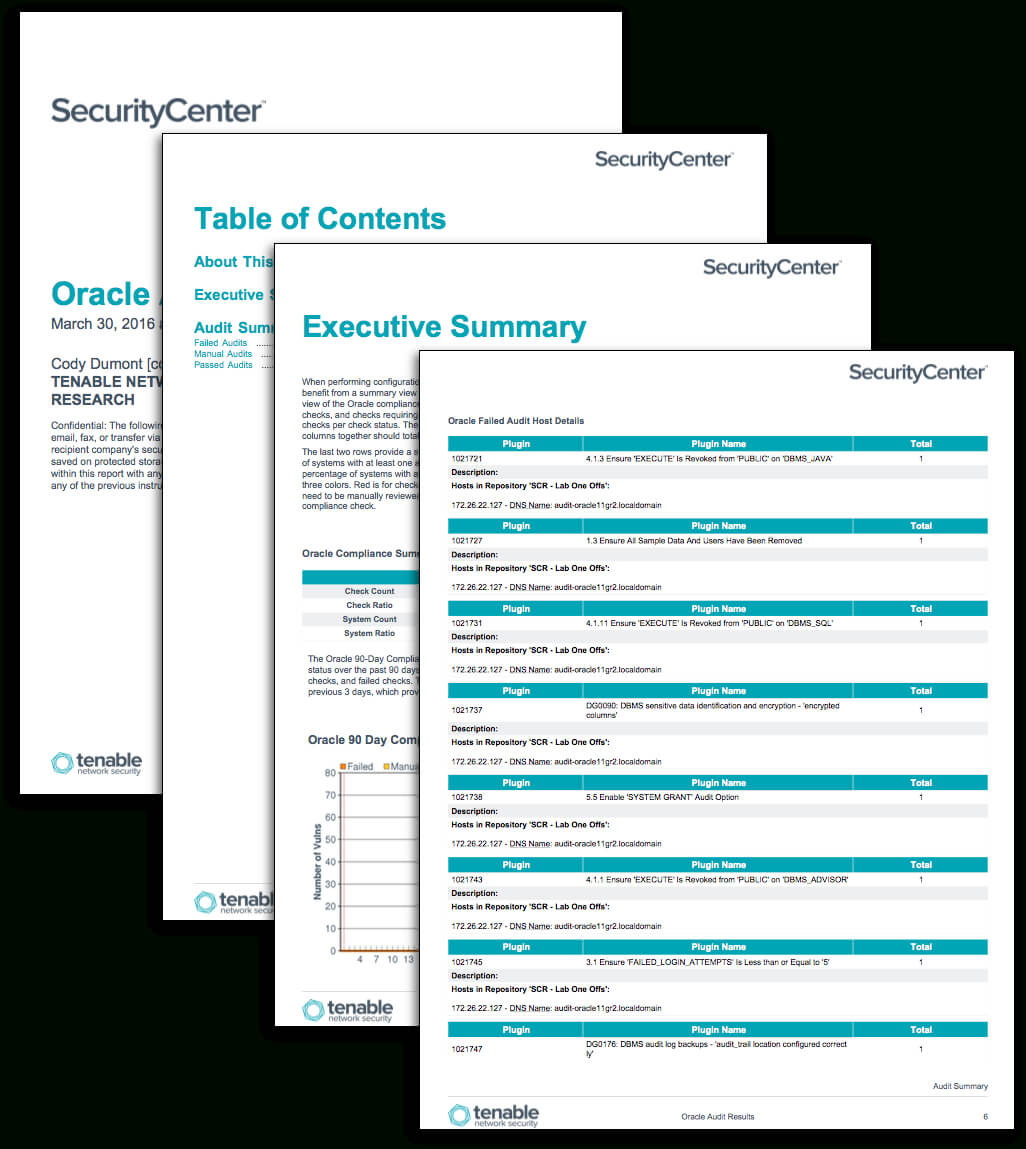 Oracle Audit Results – Sc Report Template | Tenable® Regarding Template For Audit Report