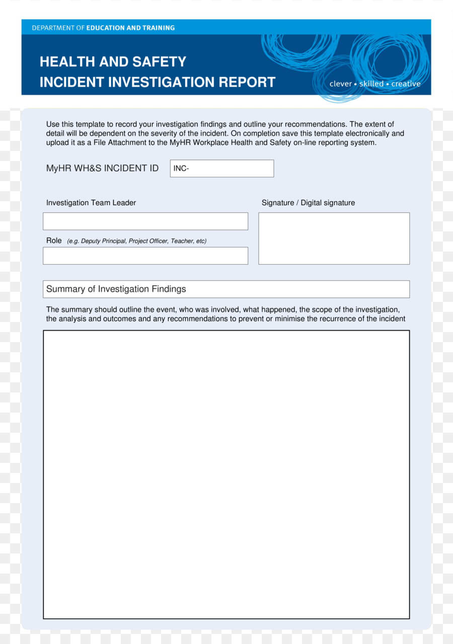 Paper Background Regarding Health And Safety Incident Report Form Template
