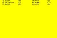 Parlay Card Designer - Sample Printout for Football Betting Card Template