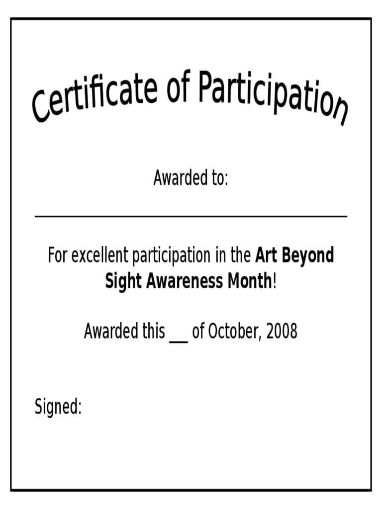 Participation Certificate – 6 Free Templates In Pdf, Word Throughout Certification Of Participation Free Template