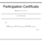 Participation Certificate Template – Free Download For Certificate Of Participation Template Pdf