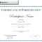 Participation Certificate Template Free Download | Sample In Participation Certificate Templates Free Download