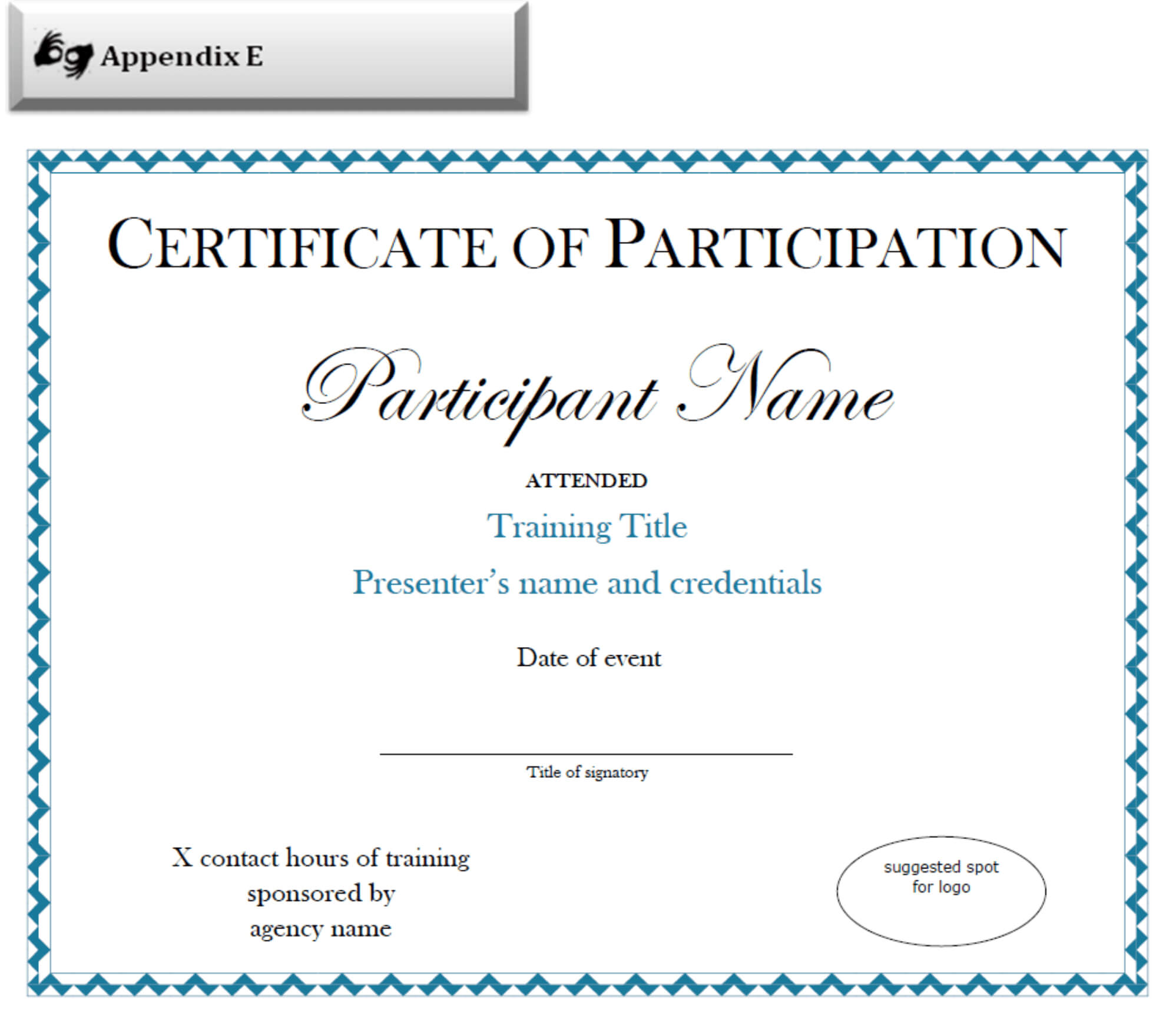 Participation Certificate Template Free Download | Sample In Participation Certificate Templates Free Download