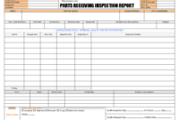 Parts Receiving Inspection Report Format in Part Inspection Report Template