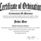 Pastor Ordination Certificate Templates – Yatay Pertaining To Ordination Certificate Templates
