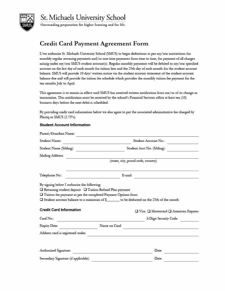 Payment Agreement – 40 Templates & Contracts ᐅ Template Lab Within Credit Card Payment Plan Template