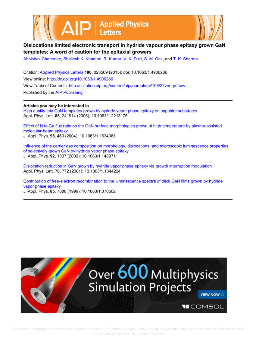 Pdf) Dislocations Limited Electronic Transport In Hydride In Applied Physics Letters Template Word