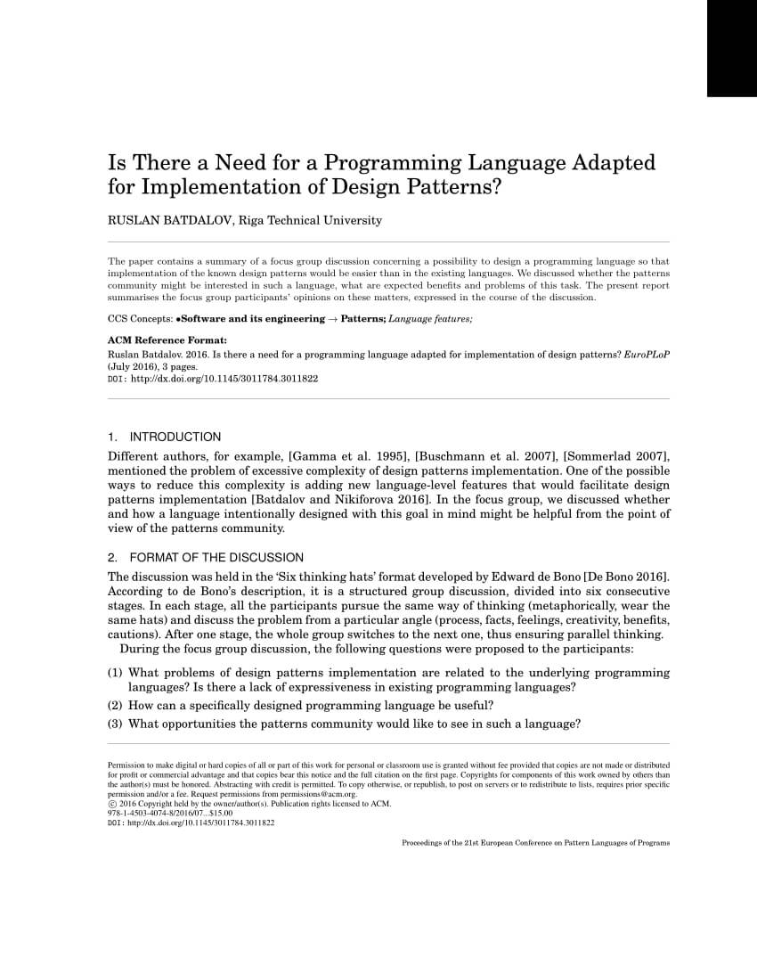 Pdf) Is There A Need For A Programming Language Adapted For Intended For Focus Group Discussion Report Template