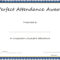 Perfect Attendance Award Certificate Template – Sample Inside Perfect Attendance Certificate Free Template