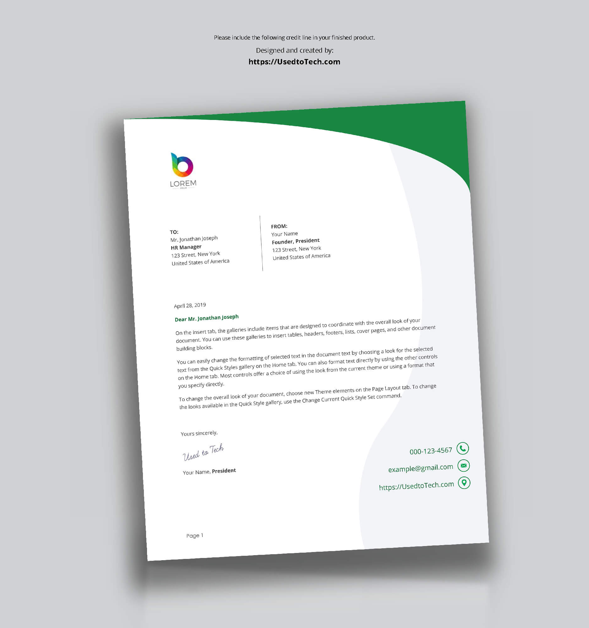 Perfect Letterhead Design In Word Free – Used To Tech Intended For Free Letterhead Templates For Microsoft Word