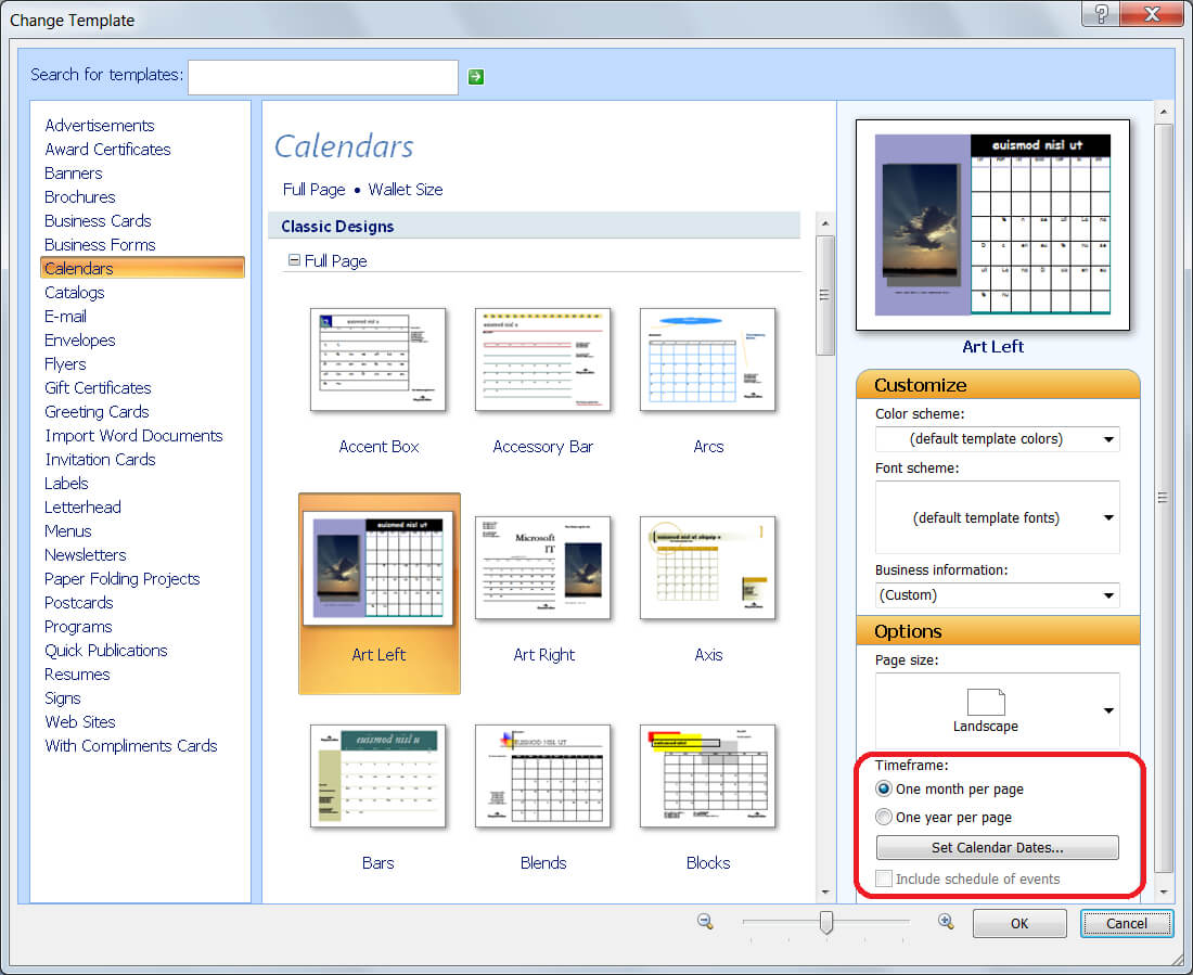 Personalize A Calendar For New Year In Publisher – Microsoft Pertaining To Banner Template Word 2010