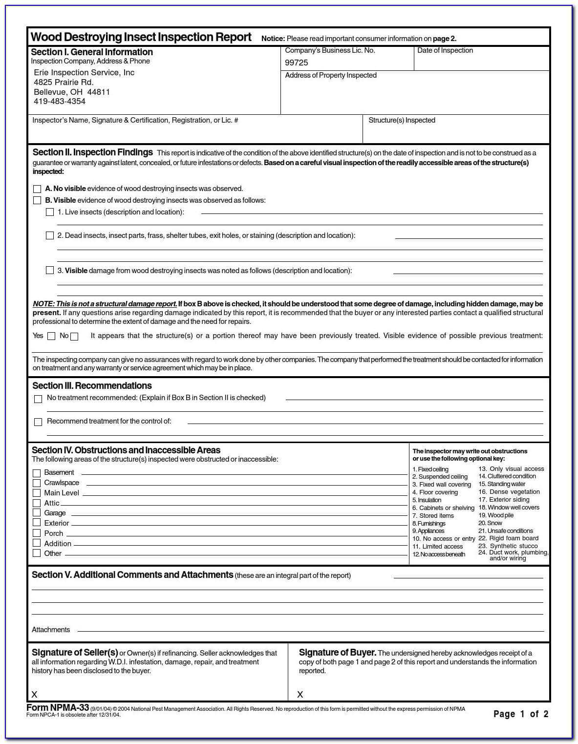 Pest Control Inspection Report Format – Form : Resume Pertaining To Pest Control Report Template