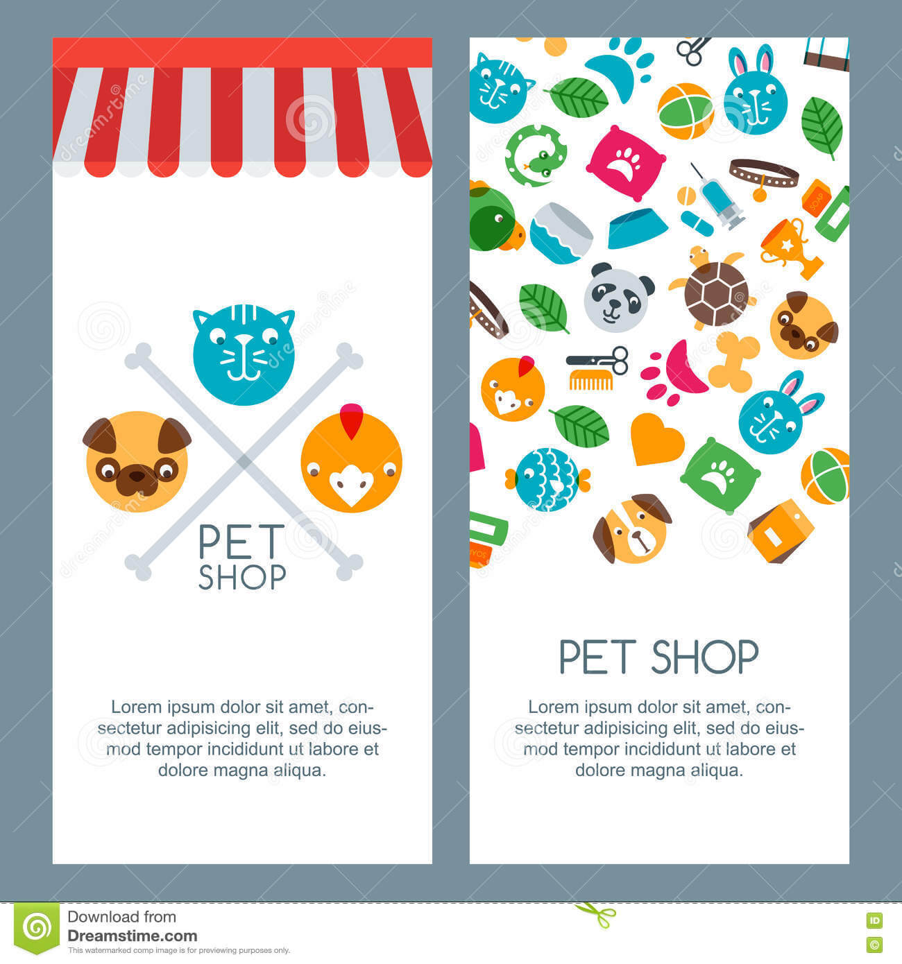 Pet Shop, Zoo Or Veterinary Banner, Poster Or Flyer Template Within Zoo Brochure Template