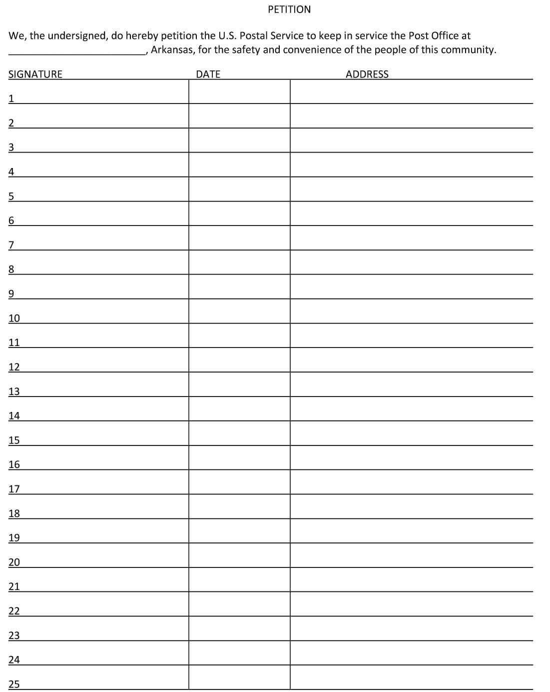 Petition Template | Write A Petition With Regard To Blank Petition Template