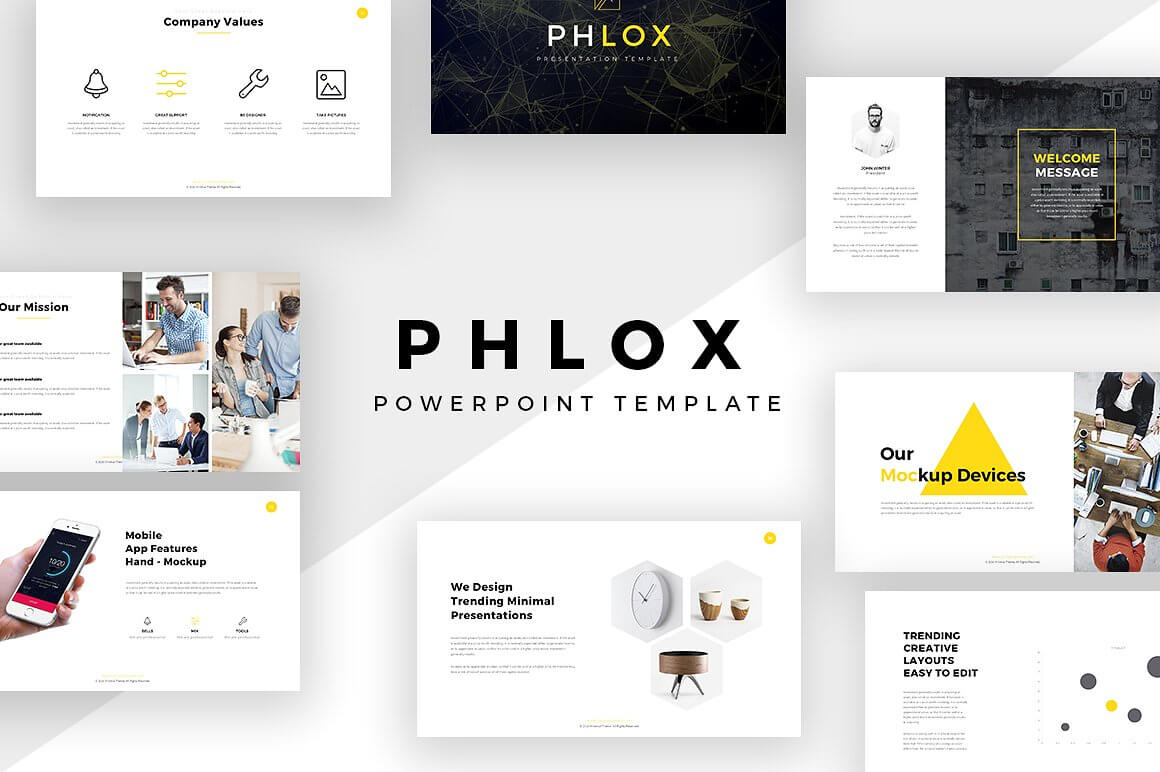 Phlox Minimal Powerpoint Template Throughout Fancy Powerpoint Templates